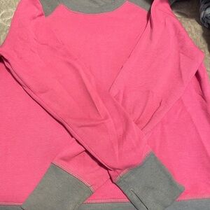 Pink and Gray Long Sleeve Top